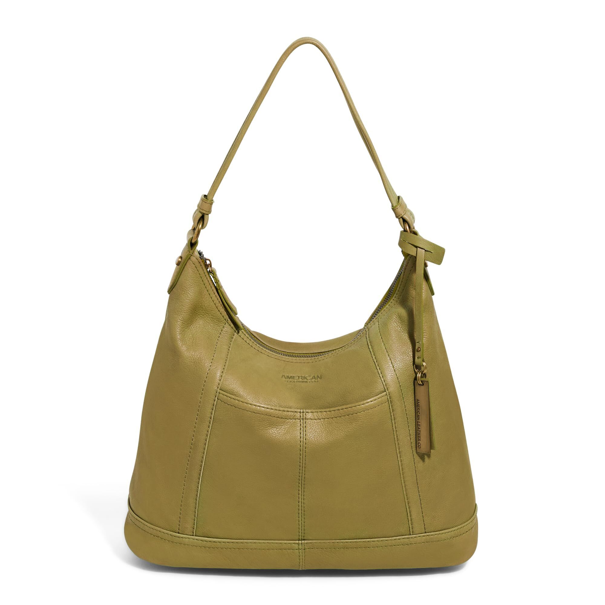 5578 American Leather Co. Hudson Hobo Shoulder Bag , Green, Soft Leather